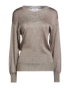 Pt Torino Woman Sweater Khaki Size 8 Viscose, Polyester In Gray