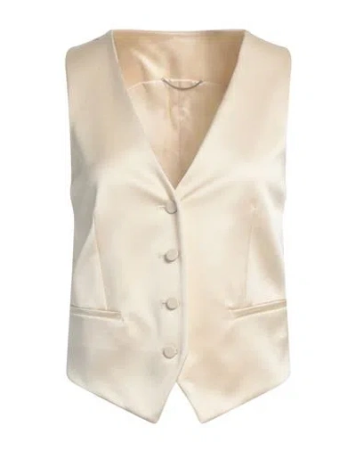 Pt Torino Woman Tailored Vest Cream Size 4 Viscose, Elastane In White
