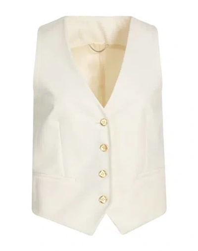 Pt Torino Woman Tailored Vest Ivory Size 6 Virgin Wool, Elastane In White