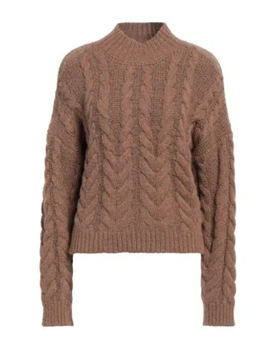 Pt Torino Woman Turtleneck Camel Size 6 Alpaca Wool, Polyamide, Virgin Wool