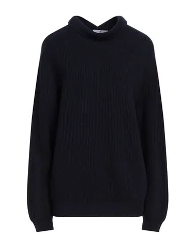 Pt Torino Woman Turtleneck Midnight Blue Size 6 Wool, Cashmere