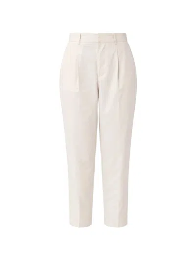 Pt Torino Lightweight Trousers With Zip And Button Closure In White