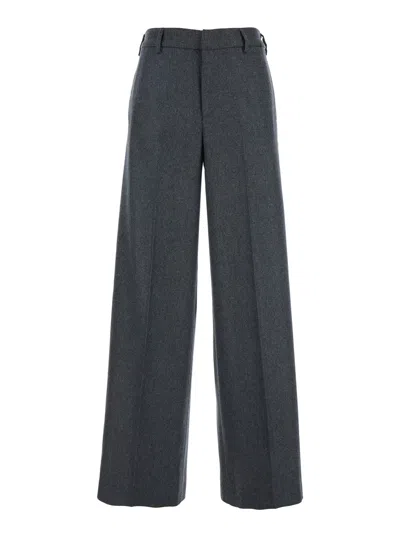 Pt Torino Wool And Cashmere Blend Trousers In Gray