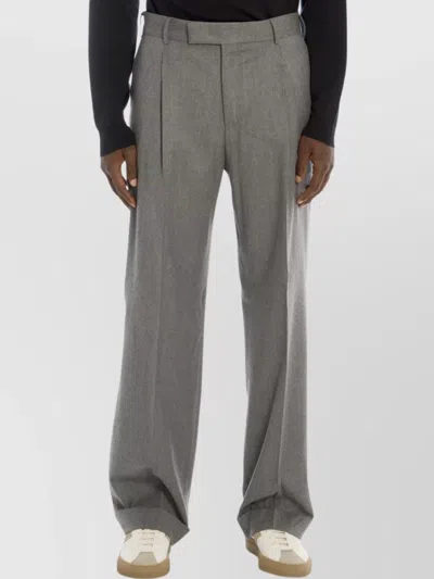 PT TORINO WOOL AND SILK BLEND WIDE LEG TROUSERS