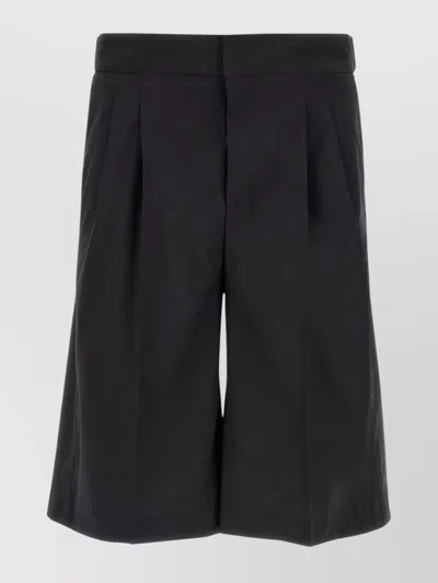 PT TORINO WOOL BERMUDA SHORTS WITH PLEATED FRONT