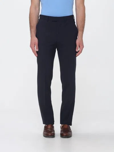 Pt Torino Wool Blend Tailored Trousers In Blue