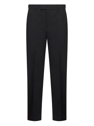 Pt Torino Wool-blend Trousers In Black