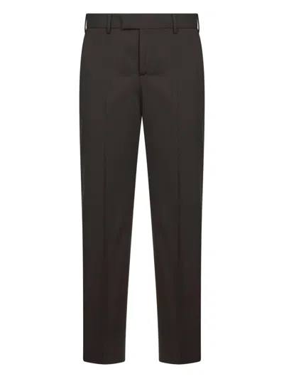 Pt Torino Wool-blend Trousers In Brown