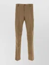 Pt Torino Wool Blend Trousers With Pockets And Belt Loops In Brown