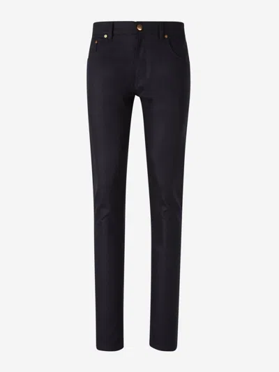 Pt Torino Wool Flannel Jeans In Black