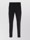 Pt Torino Grey Slim Pants With Concealed Closure In Virgin Wool Man In Black