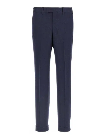 Pt Torino Wool Pants In Blue