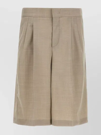 PT TORINO WOOL PLEATED BERMUDA SHORTS