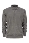 Pt Torino Wool Polo Shirt In Grey
