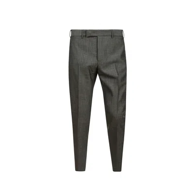 Pt Torino Wool Striped Trousers In Gray