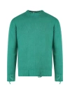 Pt Torino Destroyed Wool Sweater In Green