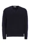 Pt Torino Wool Sweater With V-neck In Blue