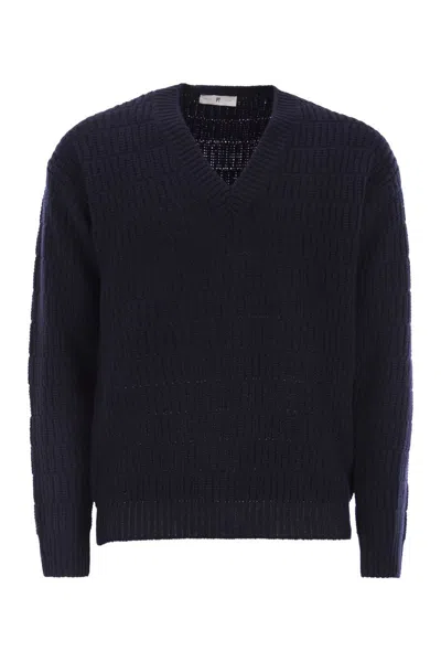 Pt Torino Wool Sweater With V-neck