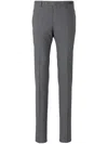 Pt Torino Super Slim Pied De Poule Wool Trousers In Blue