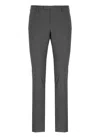 Pt Torino Slim Fit Wool Trousers With Button Detail In Gray
