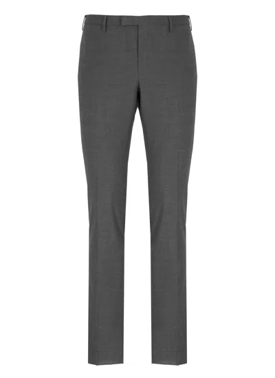 Pt Torino Wool Trousers In Gray