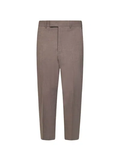 Pt Torino Wool Trousers In Brown