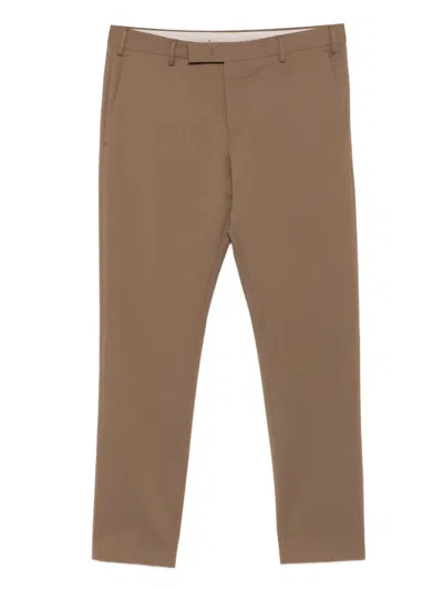 Pt Torino Wool Trousers In Brown