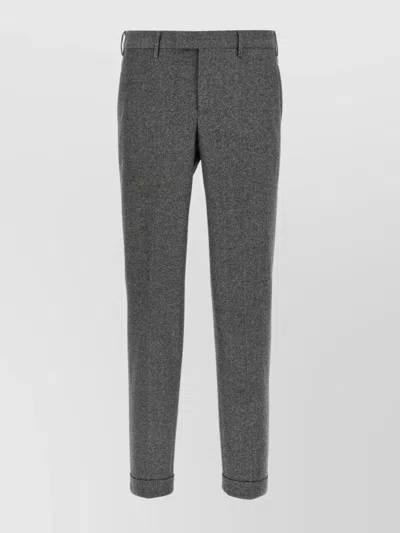 PT TORINO WOOL TROUSERS WITH BACK POCKETS AND CUFFED HEM