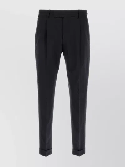 PT TORINO WOOL TROUSERS WITH BELT LOOPS AND CUFFED HEM
