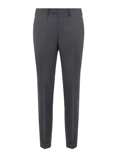 PT TORINO WOOL TROUSERS WITH CONCEALEAD CLOSURE