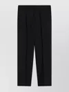 Pt Torino Wool Trousers With Cuffed Hem And Pleats In Black