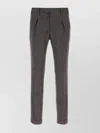 Pt Torino Wool Trousers With Embroidery And Pockets In Gray