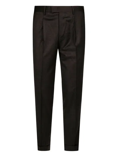Pt Torino Wool Trousers With Pleats In Animal Print