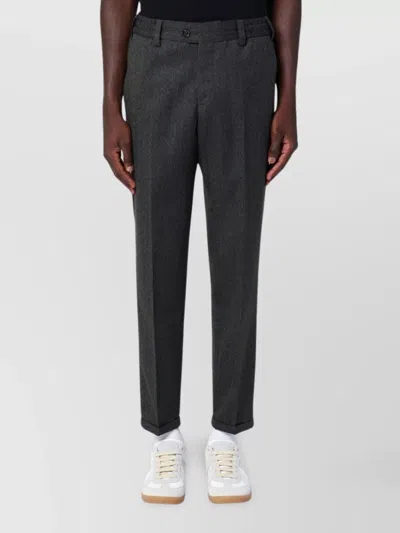 Pt Torino Wool Trousers With Rebellious Pockets And Cuffs In Black