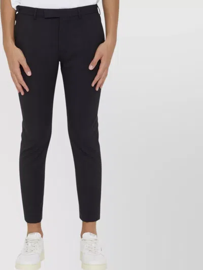 Pt Torino Belt-loops Zip-fly Trousers In Black