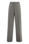 Pt Torino Pt01 Wide Leg Check Trousers In Black