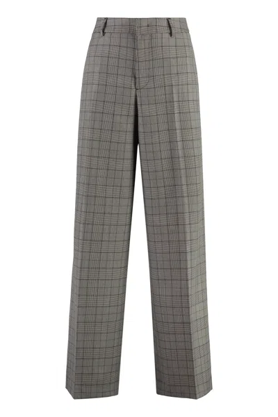 Pt Torino Wool Wide-leg Trousers In Black