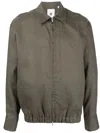 Pt Torino Elasticated Collared Linen Jacket In Gray