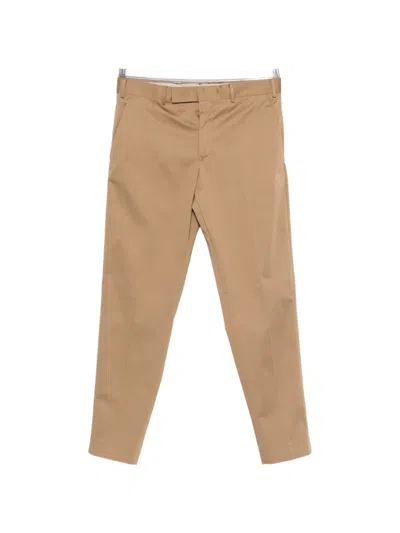 Pt Torino Straight Leg Trousers With Pleat In Brown
