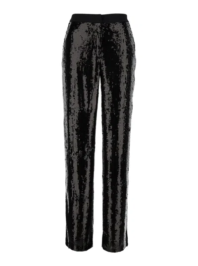 Pt01 Ambra Special Paillettes Trousers In Black