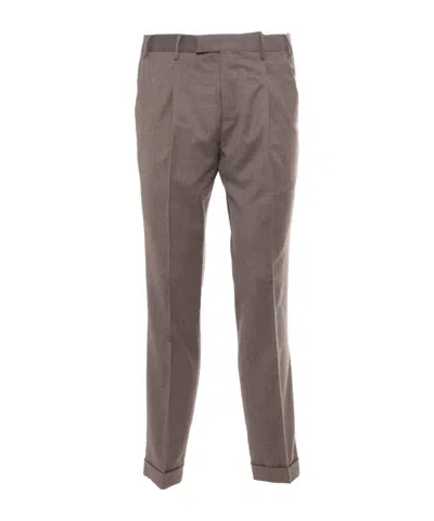 Pt01 Belt Loop Casual Pants In Brown