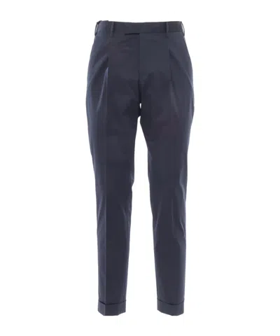 Pt01 Belt Loop Casual Pants In Blue
