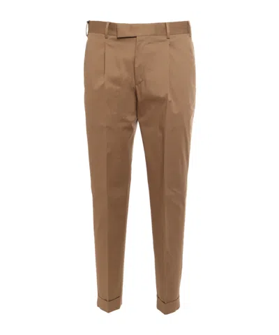 Pt01 Belt Loop Casual Pants In Brown