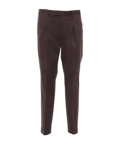 Pt01 Belt Loop Casual Pants In Brown