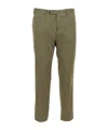 Pt01 Slim Fit Khaki Trousers With Flat Front In Green