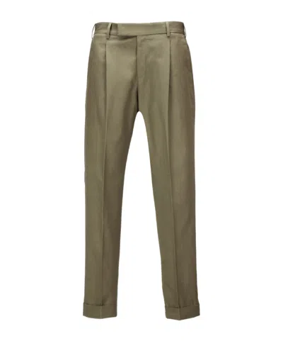 Pt01 Belt Ring Casual Pants In Green