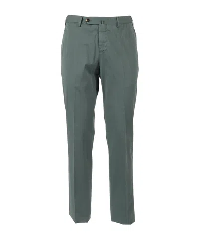 Pt01 Belt-loops Trousers In Green
