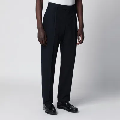 Pt01 Blue Cotton Trousers In Black