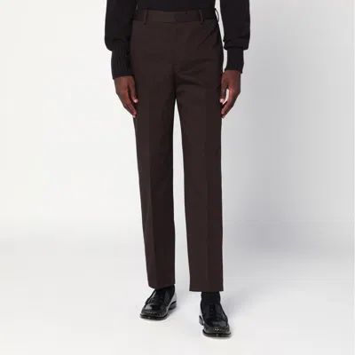 Pt01 Brown Cottonblend Trousers