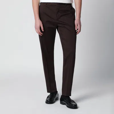 Pt01 Casual Trousers With Belt Loops In Brown